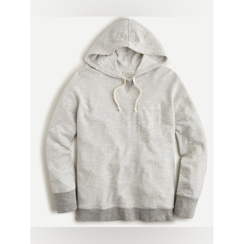J.Crew - Women's Vintage Cotton Terry Relaxed Hoodie - Dark & Light Gray- Medium